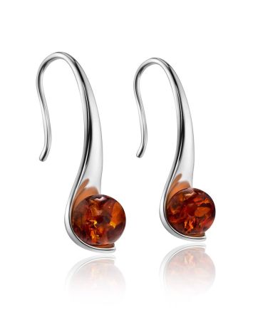 Stylish Cognac Amber Earrings The Leia, image 