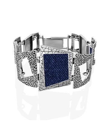 Chunky Silver Jeans Link Bracelet, image 