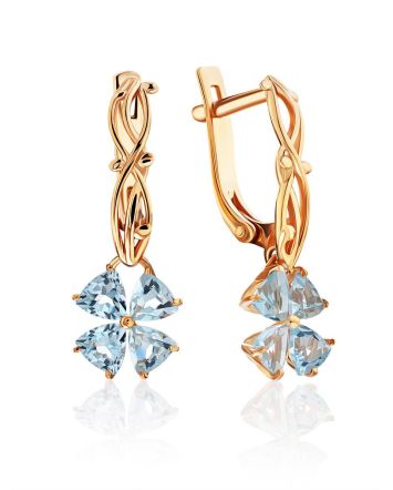 Refined Gilded Silver Topaz Dangles, image 