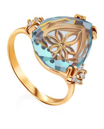 Light Blue Quartz Ring, Ring Size: 7 / 17.5, image 