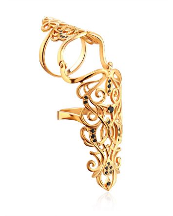 Fabulous Gilded Silver Articulated Ring, Ring Size: 5.5 / 16, image 