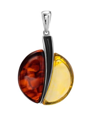 Two Tone Amber Round Pendant The Sunrise, image 