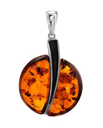 Round Cognac Amber Pendant The Sunrise, image 