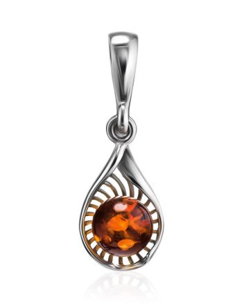 Chic Silver Amber Pendant The Ellas, image 