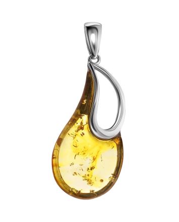 Bright Amber Drop Shaped Pendant The Sunrise, image 