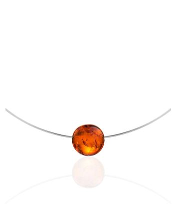 Simplistic Silver Wire Amber Necklace The Palazzo, image 