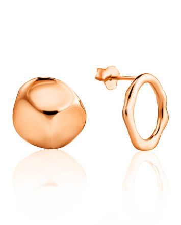 Mismatched Rose Gold Plated Silver Earrings The Liquid, image 