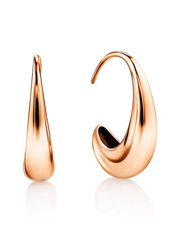 Minimalist Rose Plated Silver Earrings The Liquid, image 