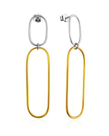 Mix Tone Silver Stud Dangle Earrings The ICONIC, image 
