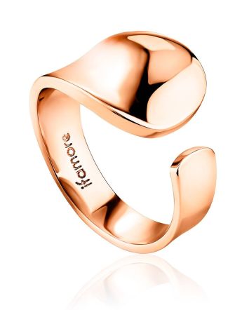 Sleek Rose Plated Silver Ring The Liquid, Ring Size: Adjustable, image 