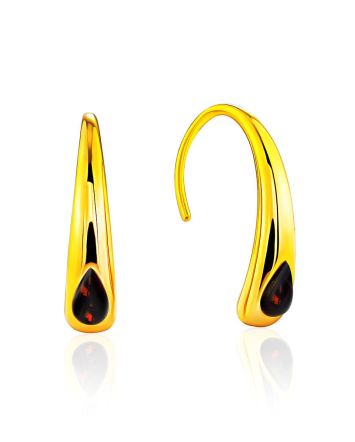 Futuristic Design Gilded Silver Amber Earrings The Palazzo, image 