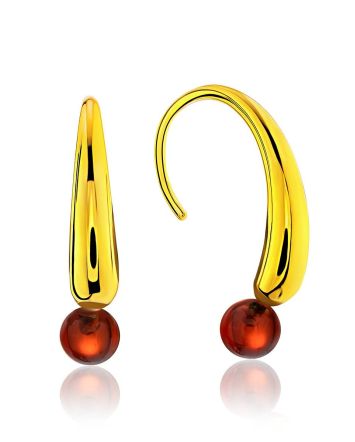 Bright Gilded Silver Amber Earrings The Palazzo, image 