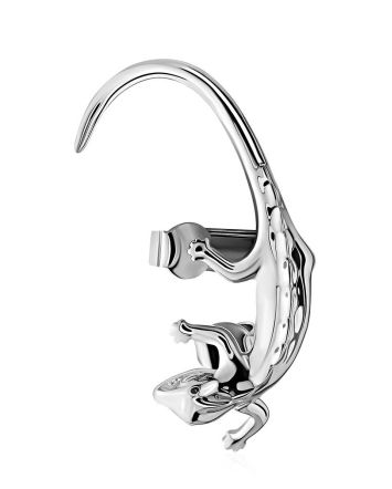 Designer Lizard Motif Silver Ear Cuff The Liquid, image 