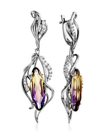 Fabulous Silver Ametrine Dangle Earrings, image 