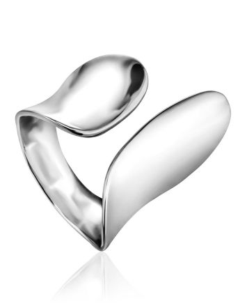 Trendy Silver Adjustable Ring The Liquid, Ring Size: Adjustable, image 