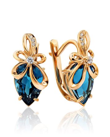 Bright Blue Topaz Earrings, image 