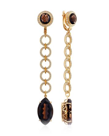 Gorgeous Designer Smoky Quartz Dangle Earrings, image 