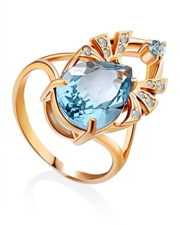 Ultra Feminine Gilded Silver Topaz Ring, Ring Size: 6.5 / 17, image 