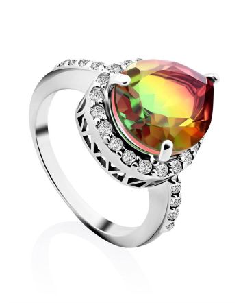 Luminous Silver Quartz Ring, Ring Size: 6.5 / 17, image 