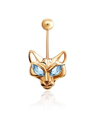 Catlike Design Gilded Silver Topaz Belly Button Ring, image 