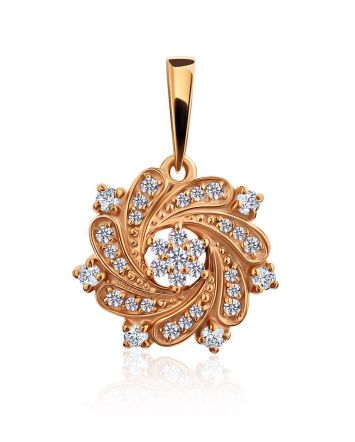 Shimmering Gilded Silver Crystal Pendant, image 