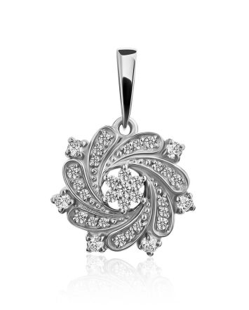 Shimmering Silver Crystal Pendant, image 