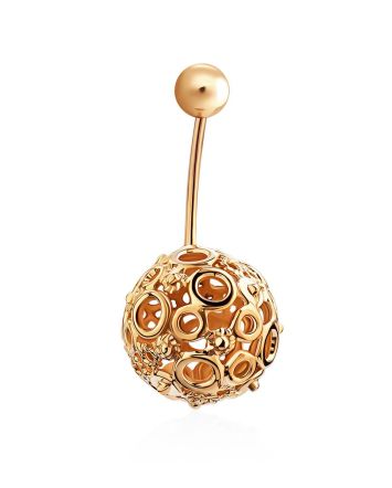 Bubble Motif Gilded Silver Navel Piercing, image 