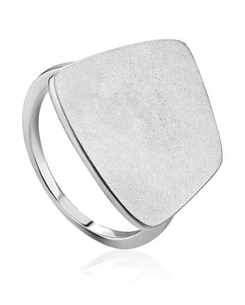 Bold Matt Silver Ring The Liquid, Ring Size: 8.5 / 18.5, image 