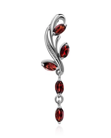 Chic Silver Garnet Pendant, image 