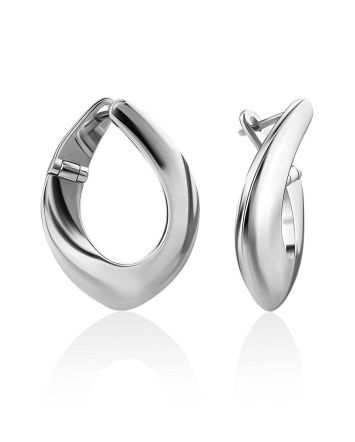 Hoop Motif Silver Earrings The ICONIC, image 