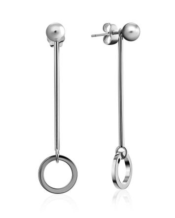 Transformable Silver Stud Dangle Earrings The ICONIC, image 