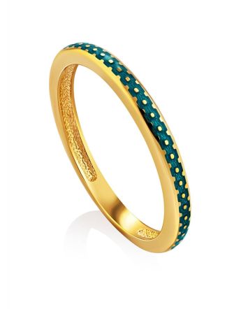 Refined Azure Blue Enamel Ring, Ring Size: 7 / 17.5, image 