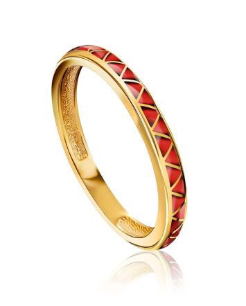 Slender Gilded Silver Enamel Ring, Ring Size: 6.5 / 17, image 