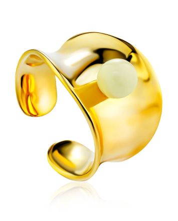 Chunky Gilded Silver Amber Ring The Palazzo, Ring Size: Adjustable, image 