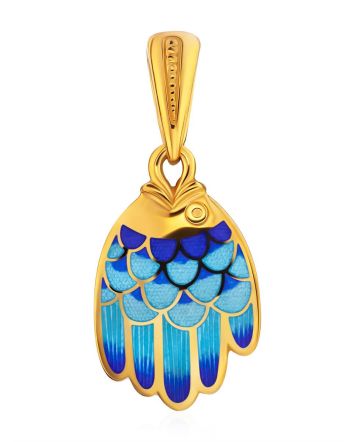 Colorful Hamsa Hand Enamel Pendant, image 