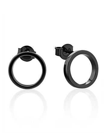 Blackened Silver Open Stud Earrings The ICONIC, image 