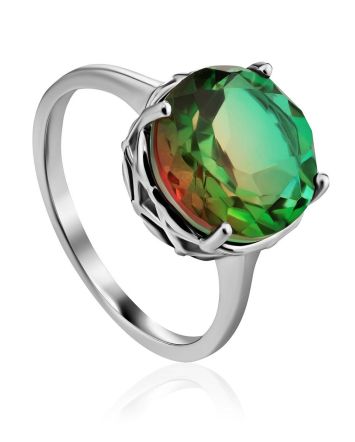 Lustrous Rainbow Quartz Ring, image 