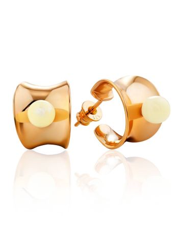 Rose Gold Silver Stud Hoop Earrings The Palazzo, image 