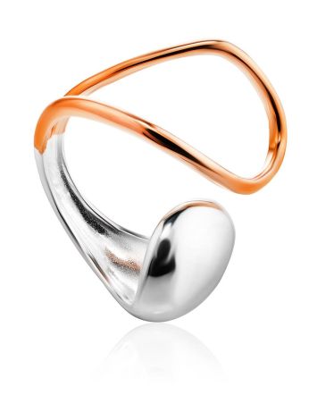 Designer Mix Color Silver Ring The Liquid, Ring Size: Adjustable, image 