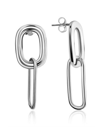 Chain Motif Silver Dangle Earrings The ICONIC, image 