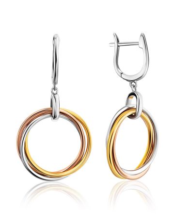 Lustrous Gilded Silver Hoop Dangle Earrings The Liquid, image 