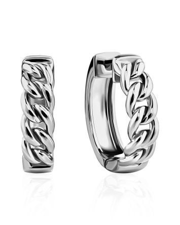 Chain Motif Silver Earrings The ICONIC, image 