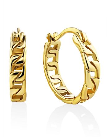 Trendy Chain Motif Hoop Earrings The ICONIC, image 