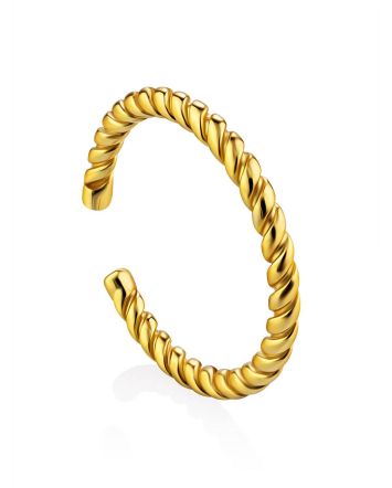 Twisted Design Gilded Silver Ring The Liquid, Ring Size: Adjustable, image 