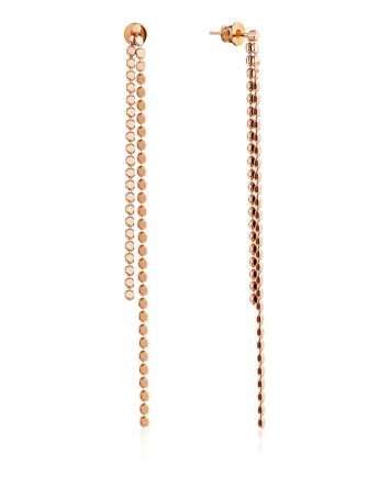 Rose Plated Silver Chain Dangle Earrings The ICONIC, image 