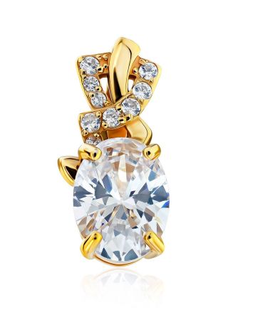 Shimmering Gilded Silver Crystal Pendant, image 