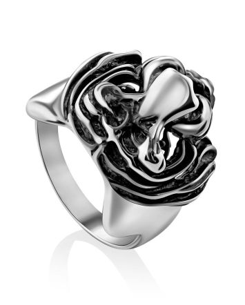 Bold Tiger Motif Silver Men's Ring, Ring Size: 12 / 21.5, image 