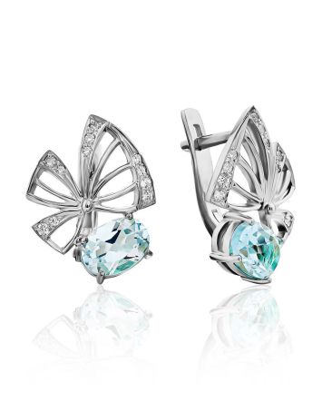 Cute Silver Topaz Earrings, image 