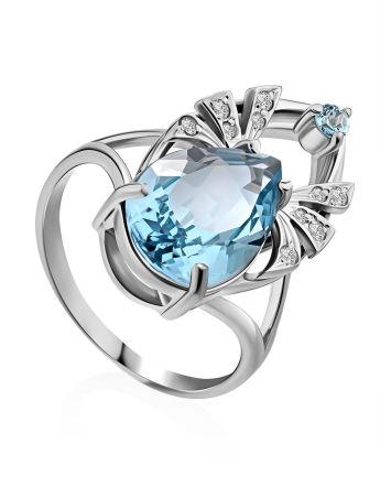 Amazing Silver Topaz Ring, Ring Size: 6 / 16.5, image 