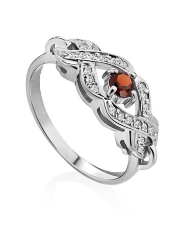 Vintage Style Silver Garnet Ring, Ring Size: 6 / 16.5, image 